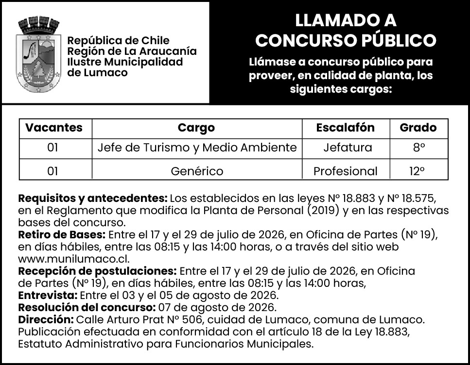 llamados a concurso publico